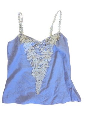 Future Paradise Lace-Trim Cami Top in Perwinkle Blue Lavender